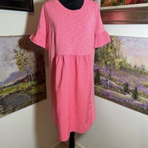 Pink Ruffle Sleeve Babydoll Dress